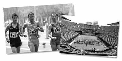 左圖:5月10日,遼寧隊(duì)選手耿志耀(左一)在十二運(yùn)男子50公里競走比賽中。 　　新華社記者 李 鋼攝 　　右圖:6月10日,十二運(yùn)網(wǎng)球團(tuán)體賽在大連正式開拍,部分比賽遭遇了“零觀眾”的尷尬場面。 　　人民視覺