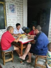 掃水掃不及，胥家鎮(zhèn)柏河村的居民干脆打起了麻將。