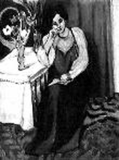 馬蒂斯的《穿著黃、白服裝閱讀的女孩》