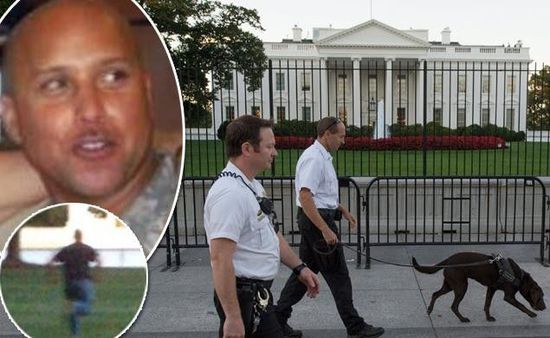 右上圖為岡薩雷斯，右下圖為他跑向白宮。