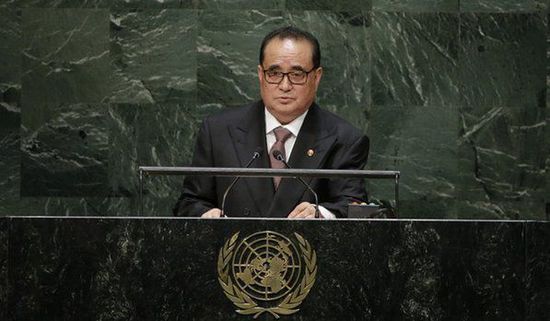 9月27日，朝鮮外相李洙墉在聯(lián)大發(fā)表講話。