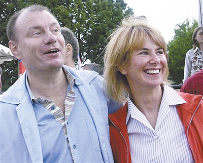 俄羅斯首富弗拉基米爾·波塔寧和前妻納塔利婭。資料圖片