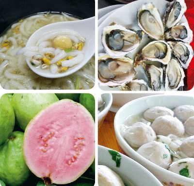 滿街可見新鮮的海鮮、瓜果和手打牛肉丸