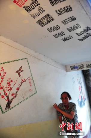 六旬老人創(chuàng)作樓道壁畫(huà)