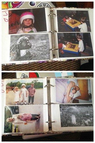 圖五：這位老爹最神的是，把一棵蘑菇的照片放進了家庭相冊里，真正地作為家人來對待。