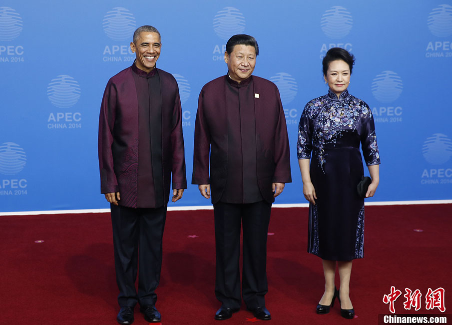 圖為習近平夫婦歡迎美國總統(tǒng)奧巴馬。中新社發(fā) 杜洋 攝