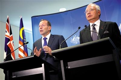 3日，澳大利亞珀斯城區(qū)，澳大利亞和馬來西亞兩國總理舉行聯(lián)合發(fā)布會(huì)。