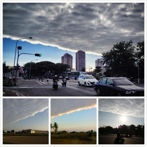 各地網(wǎng)友拍到的“陰陽(yáng)天”奇景。 圖：“今日新聞網(wǎng)”