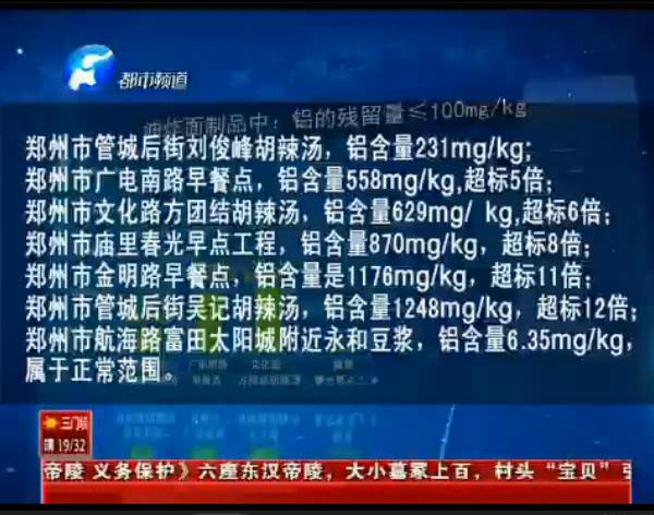 來看看鄭州早餐點哪家鋁超標？