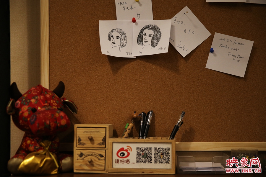 書店內(nèi)留言板一角。