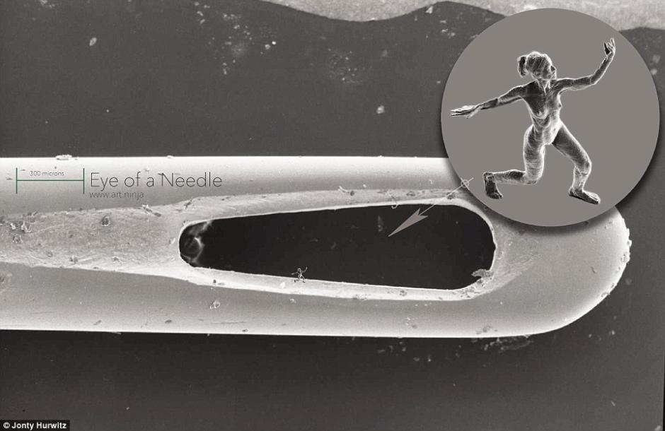 微雕藝術家3D打印納米雕塑 大小只有頭發(fā)絲一半寬 微雕藝術家3D打印納米雕塑 大小只有頭發(fā)絲一半寬